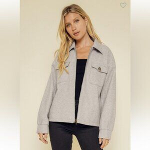 🆕Jacket Collared Zip Up Light Flannel Lined Silver Grey S, M & L Available
